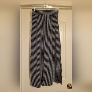 Eddie Bauer Women's Blue Gray Maxi Skirt Stretch Cotton Elastic Waist